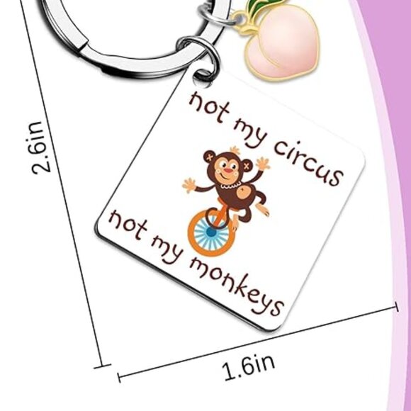 Monkey Keychain - Not My Circus Not My Monkeys Bag Charm - Picture 4 of 4